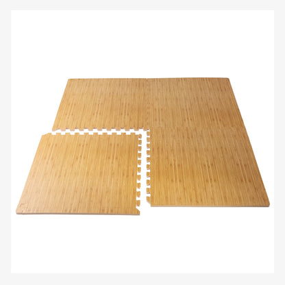 Forest Floor 5/8 Inch Thick Printed Foam Tiles, Premium Wood Grain Interlocking Foam Floor Mats, Anti-Fatigue Flooring, Light Bamboo, 100 Sq Ft