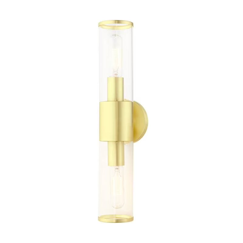 Livex Lighting Banca 2-Light Metal & Glass ADA Vanity Sconce in Polished Chrome
