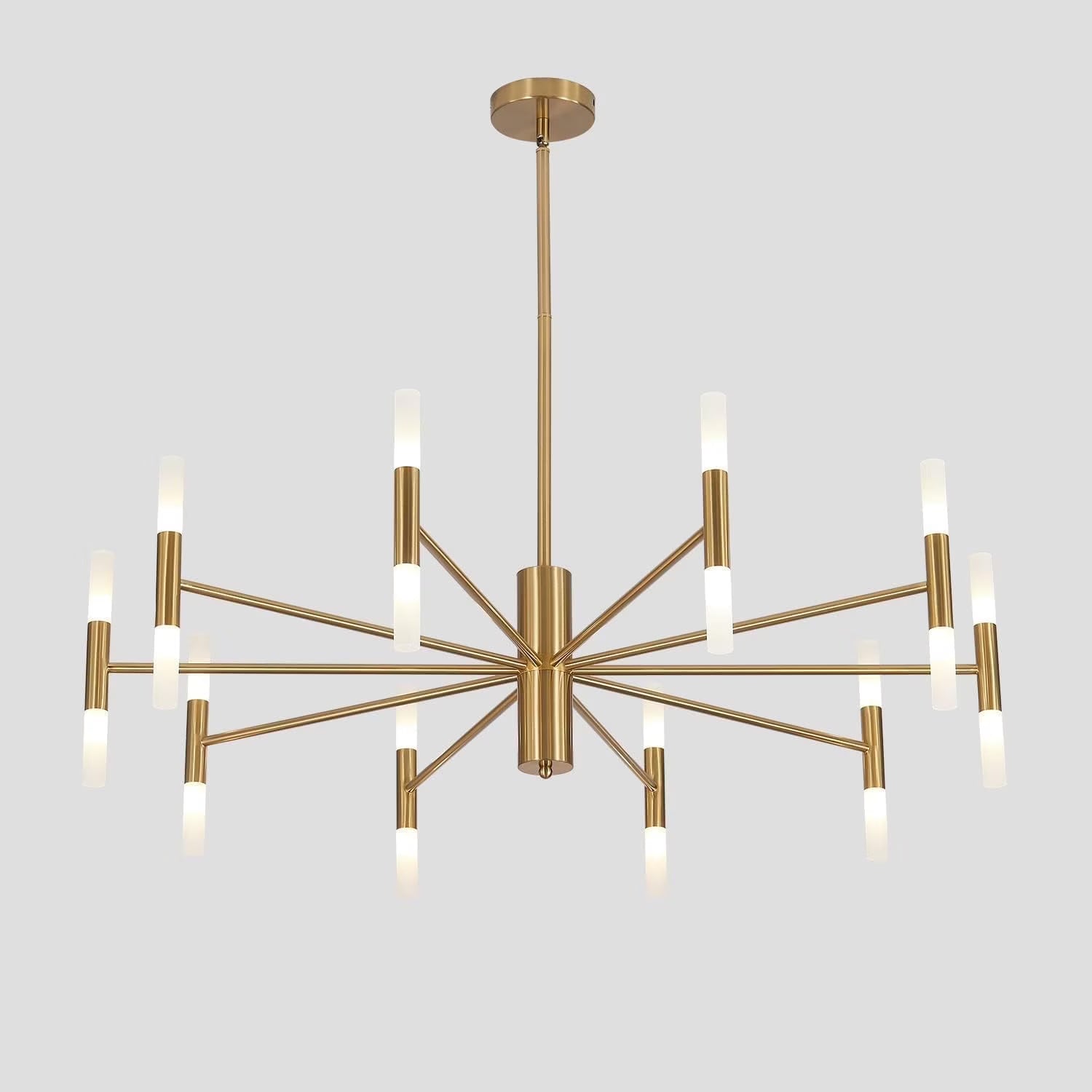 KCO Lighting Black Sputnik Light Fixture, Vintage Chandelier 40 Lights, Mid Century Modern LED Farmhouse Ceiling Light