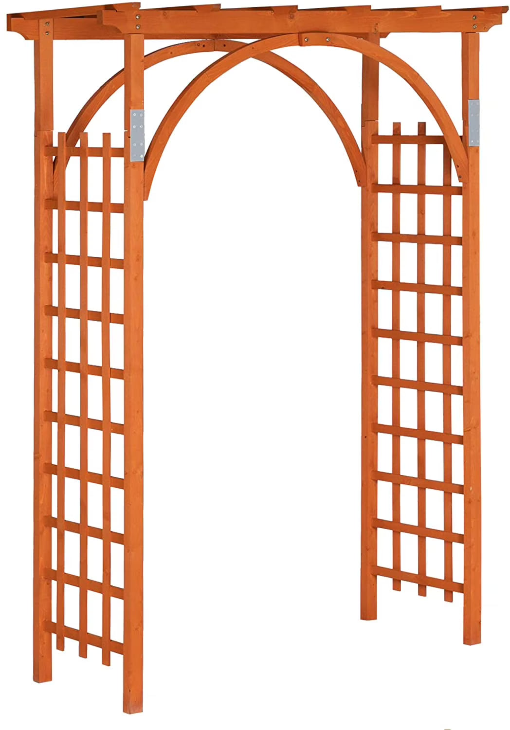 Galaxera 85in Wooden Arbor, Wedding Arch for Ceremony, Wood Trellis for Plant Climbing, Christmas Decor Pergola for Garden Backyard, Lawn (Teak)