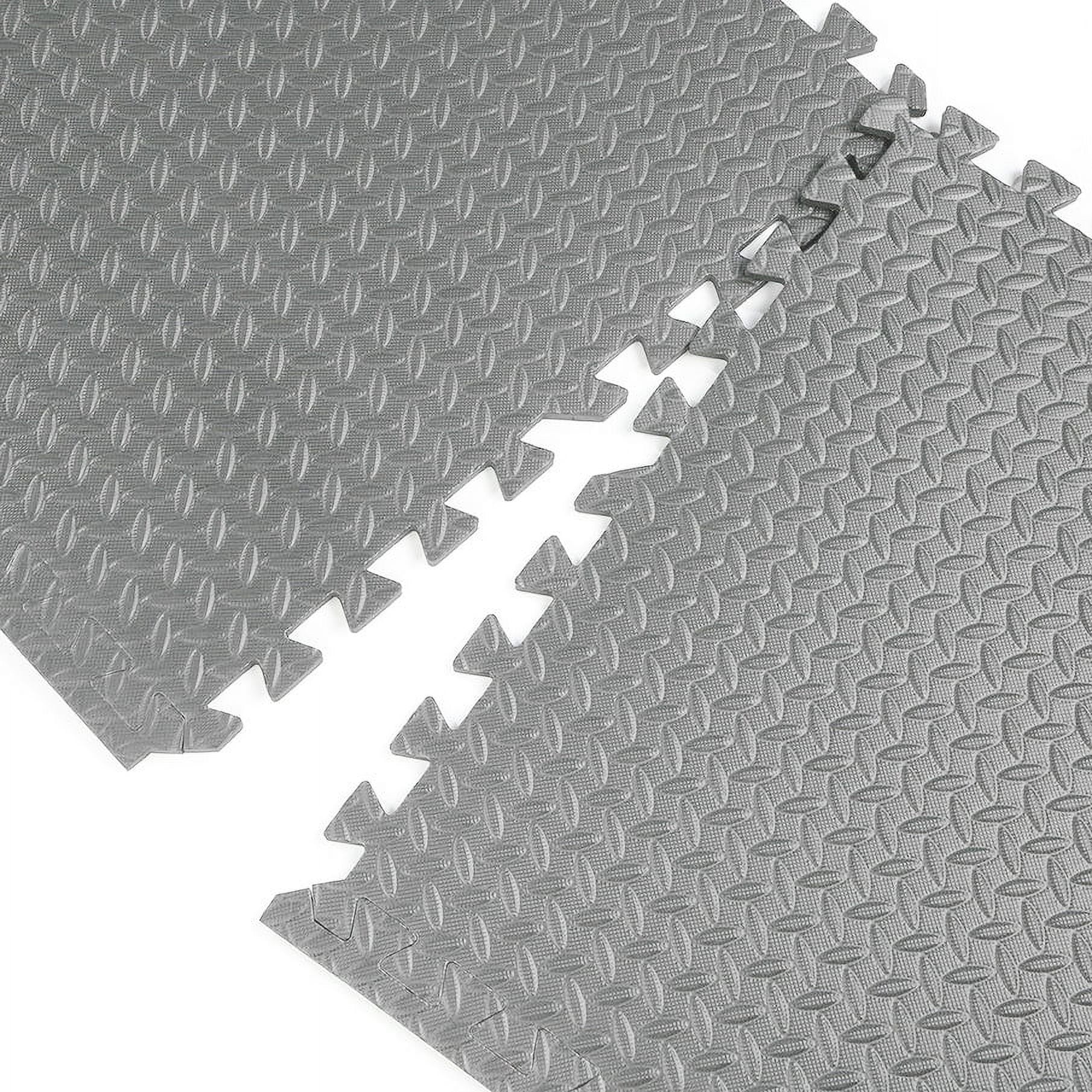 Xspec 3/8" Thick 100 Sq Ft Steel EVA Foam Floor Exercise Gym Mats 25 pcs, Grey