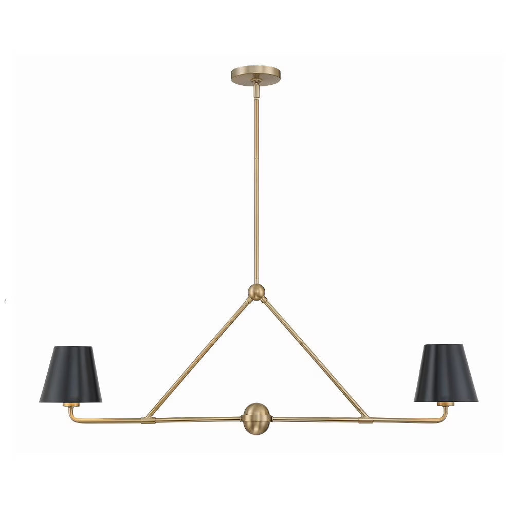 XAV-B9302-VG-Crystorama Lighting-Xavier - 2 Light Chandelier In Modern Style-15 Inches Tall and 42 Inches Wide-Vibrant Gold Finish