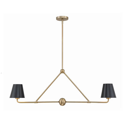 XAV-B9302-VG-Crystorama Lighting-Xavier - 2 Light Chandelier In Modern Style-15 Inches Tall and 42 Inches Wide-Vibrant Gold Finish