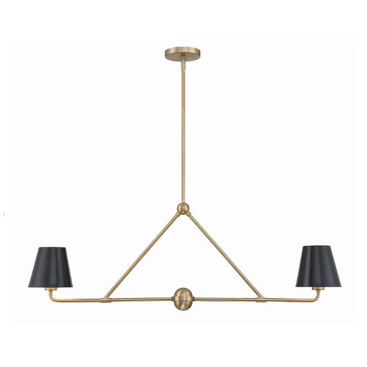 XAV-B9302-VG-Crystorama Lighting-Xavier - 2 Light Chandelier In Modern Style-15 Inches Tall and 42 Inches Wide-Vibrant Gold Finish