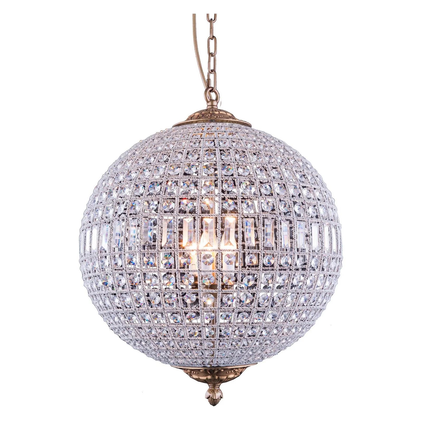 Elegant Lighting Olivia 12" Royal Crystal Pendant Lamp in Bronze