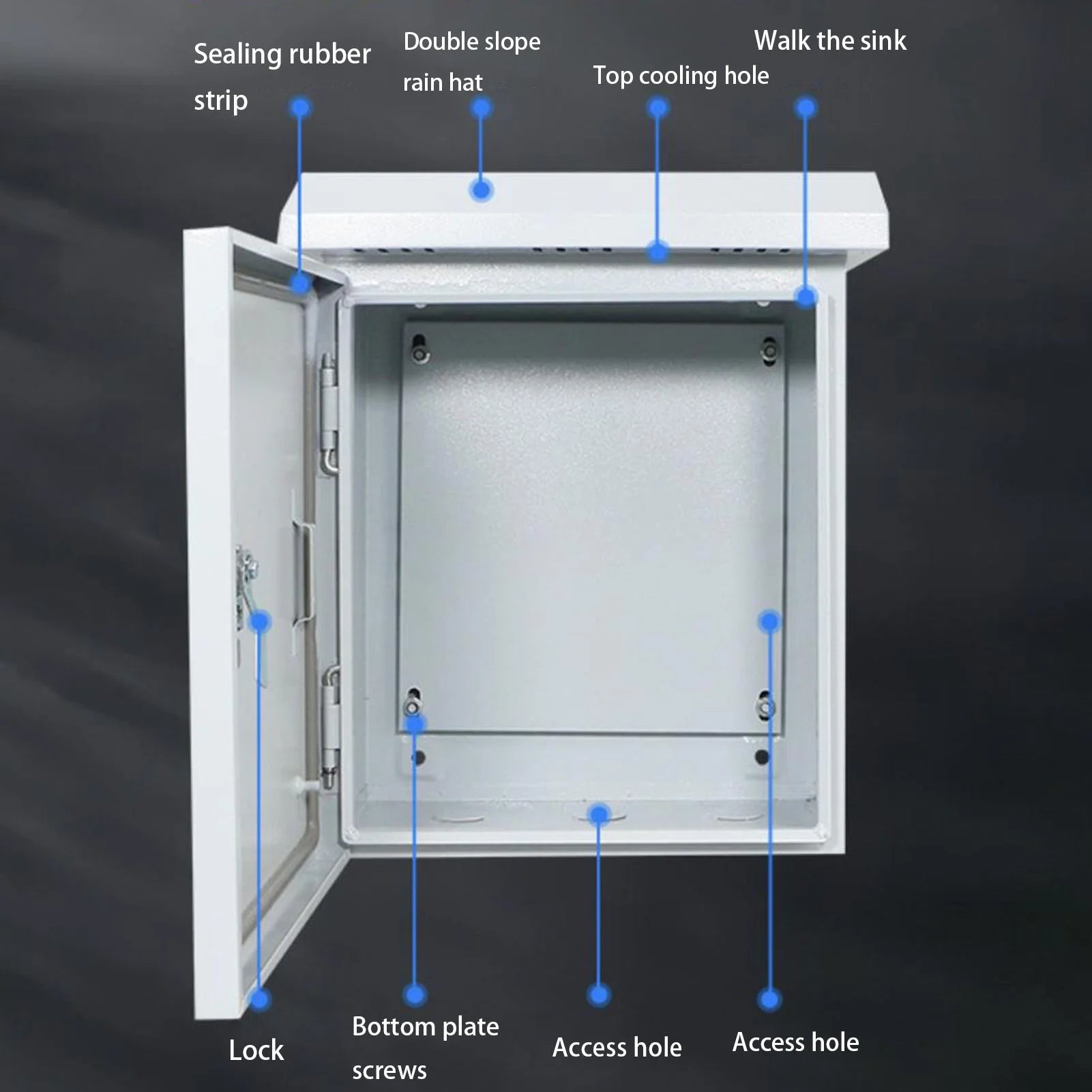 Electrical Junction Box Outdoor Waterproof Electrical Box Weatherproof Wall-Mounted Enclosure Large Stainless Steel Project Box Utility Box