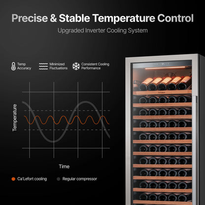 Ca'Lefort 24 inch 166-Bottle Wine Cooler Refrigerator Freestanding/Built-In Dual Zone 3-Color LED Lighting for Home, Bar & Office