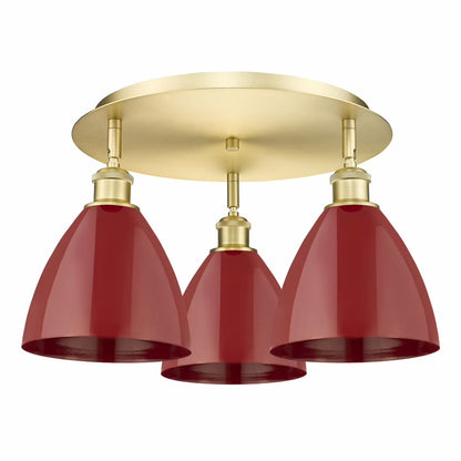 516-3C-AB-MBD-75-BL-Innovations Lighting-Ballston Dome - 3 Light Flush Mount In Industrial Style-10 Inches Tall and 19.25 Inches Wide-Antique Brass
