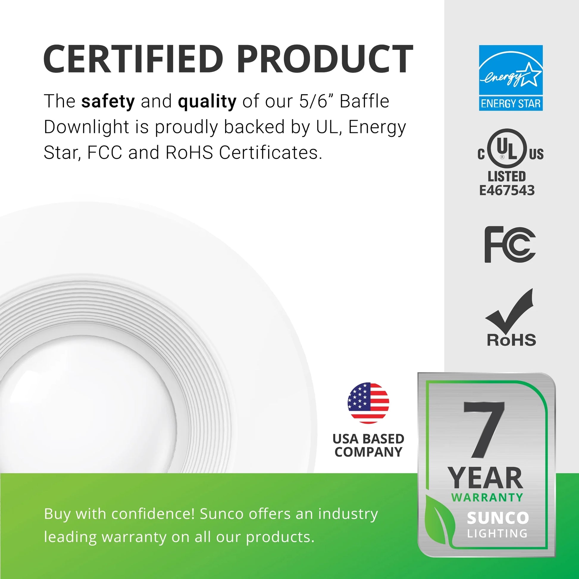 Sunco Lighting 24 Pack 5/6 Inch LED Recessed Downlight, Baffle Trim, Dimmable, 13W=75W, 2700K Soft White, 1050 LM, Damp Rated, Simple Retrofit Installation - UL + Energy Star