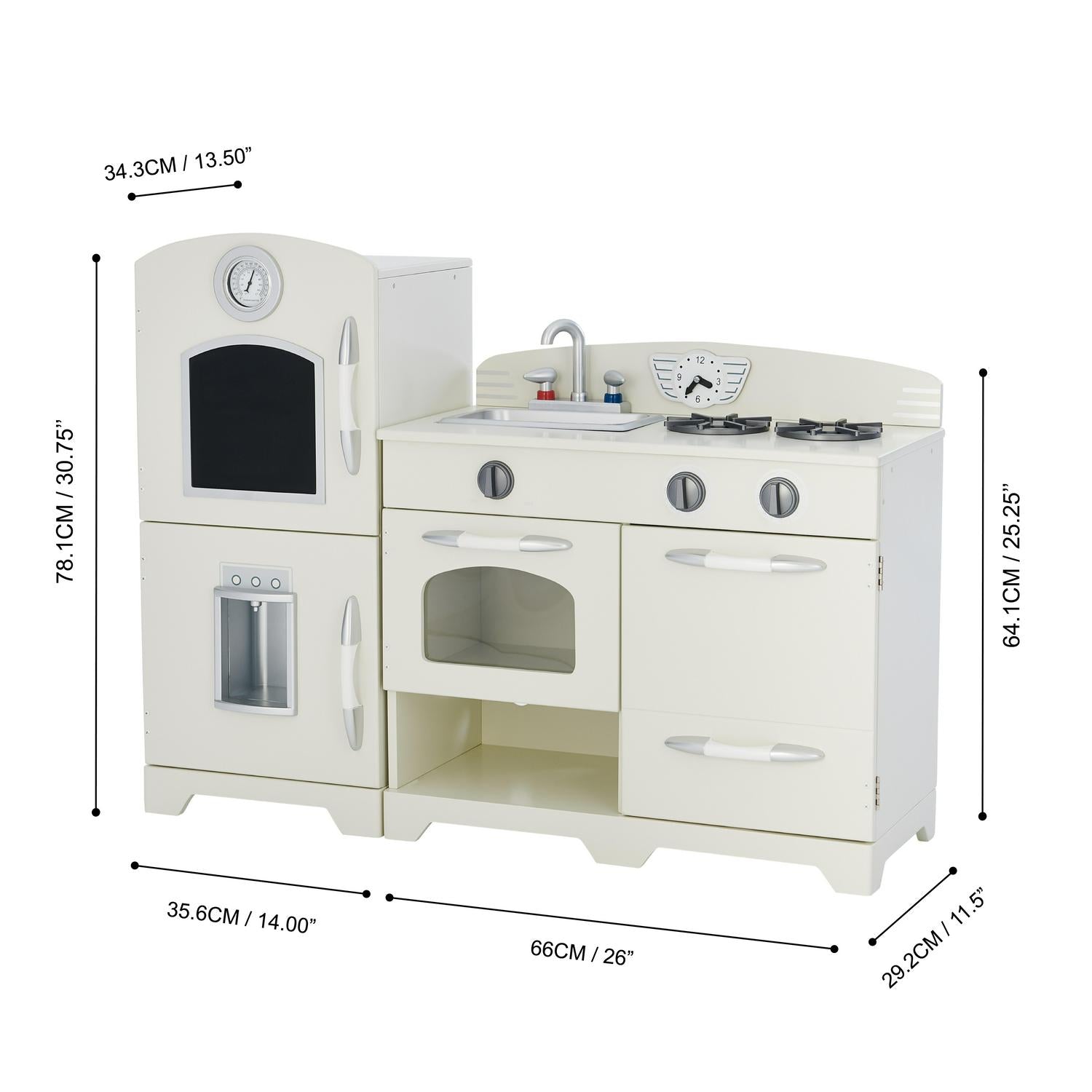 Teamson Kids Little Chef Fairfield Wooden Play Kitchen. Off-White
