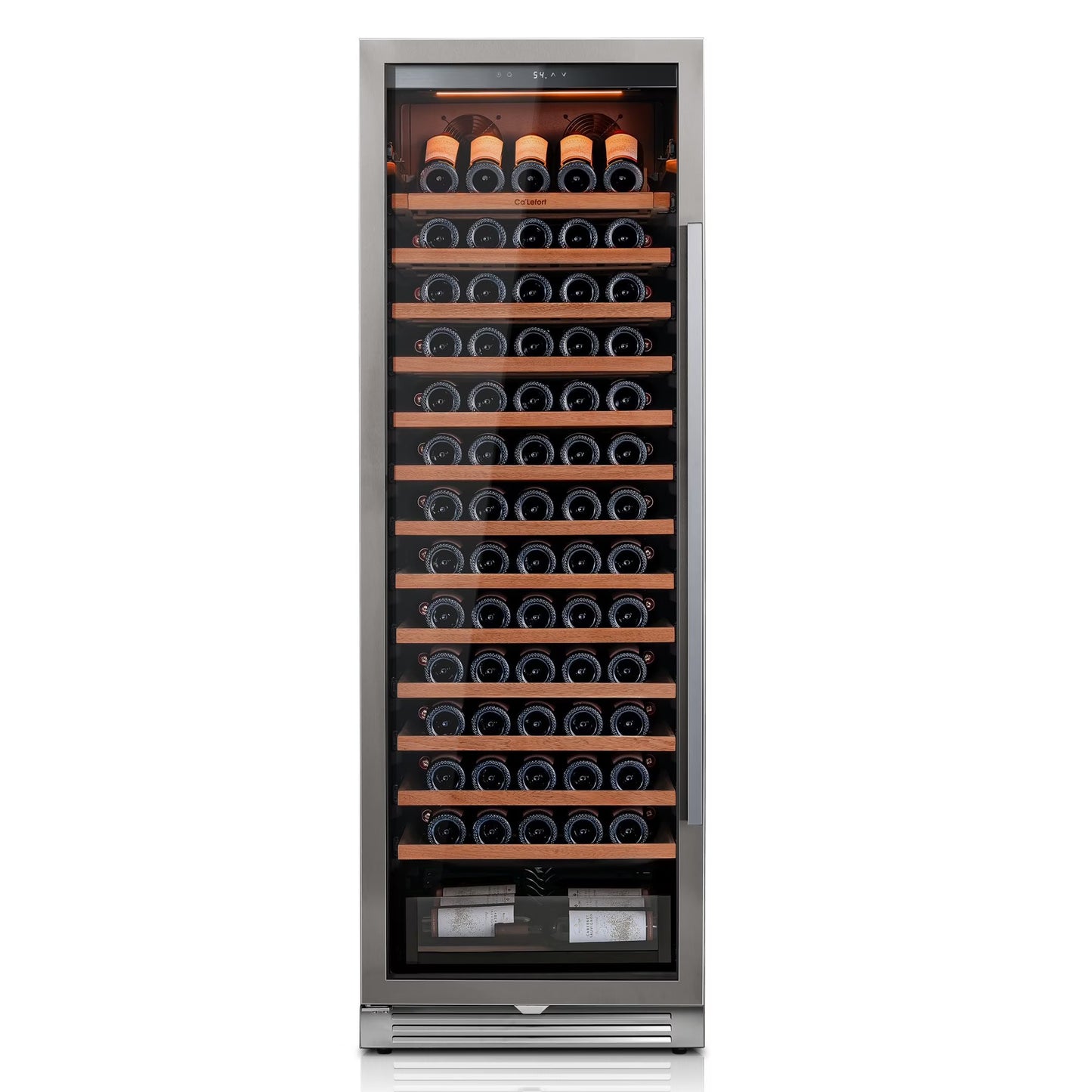 Ca'Lefort 24 inch 166-Bottle Wine Cooler Refrigerator Freestanding/Built-In Dual Zone 3-Color LED Lighting for Home, Bar & Office
