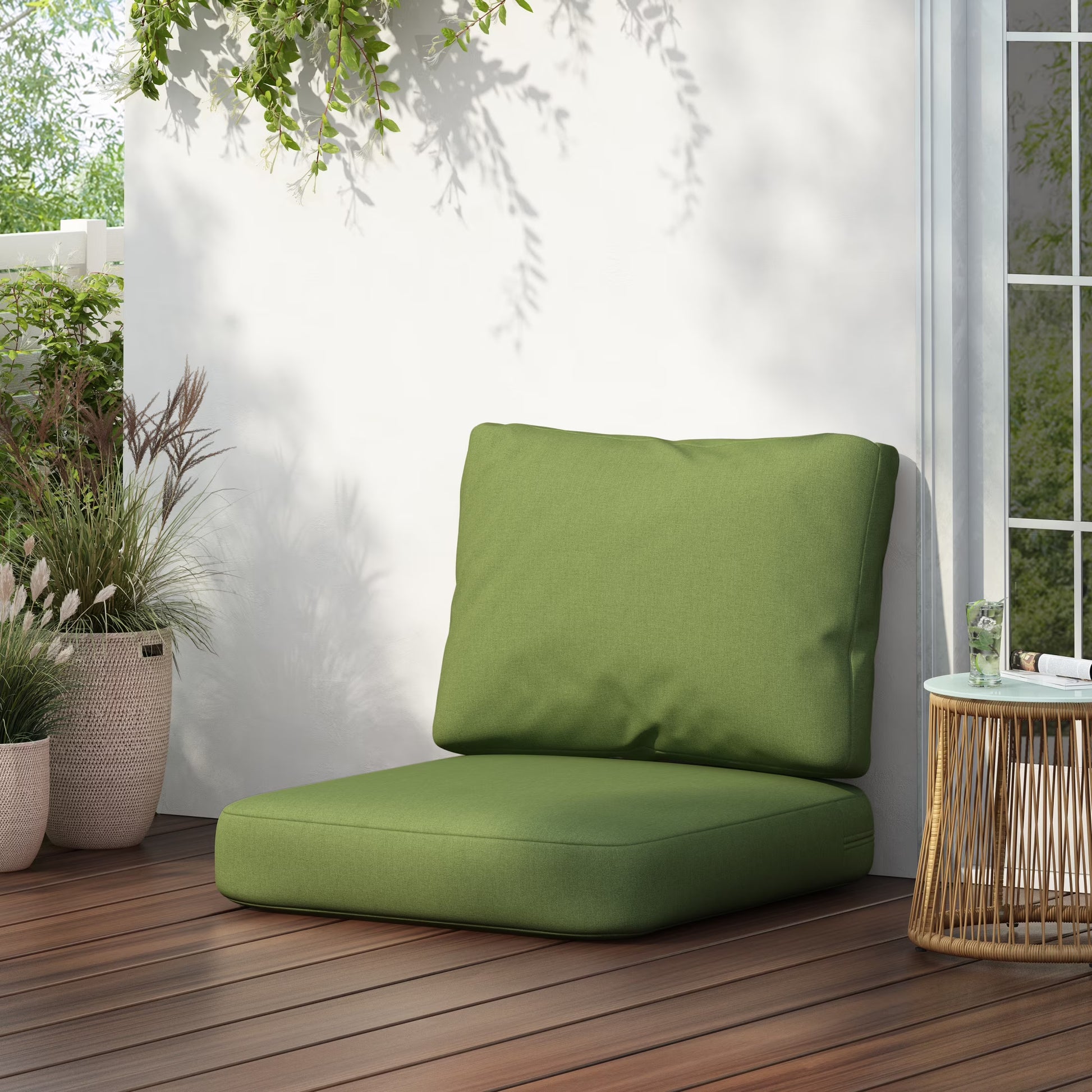 Christopher Knight Home 2-Piece Outdoor Deep Seat Cushion Set, 24"x 24"x 5", Beige
