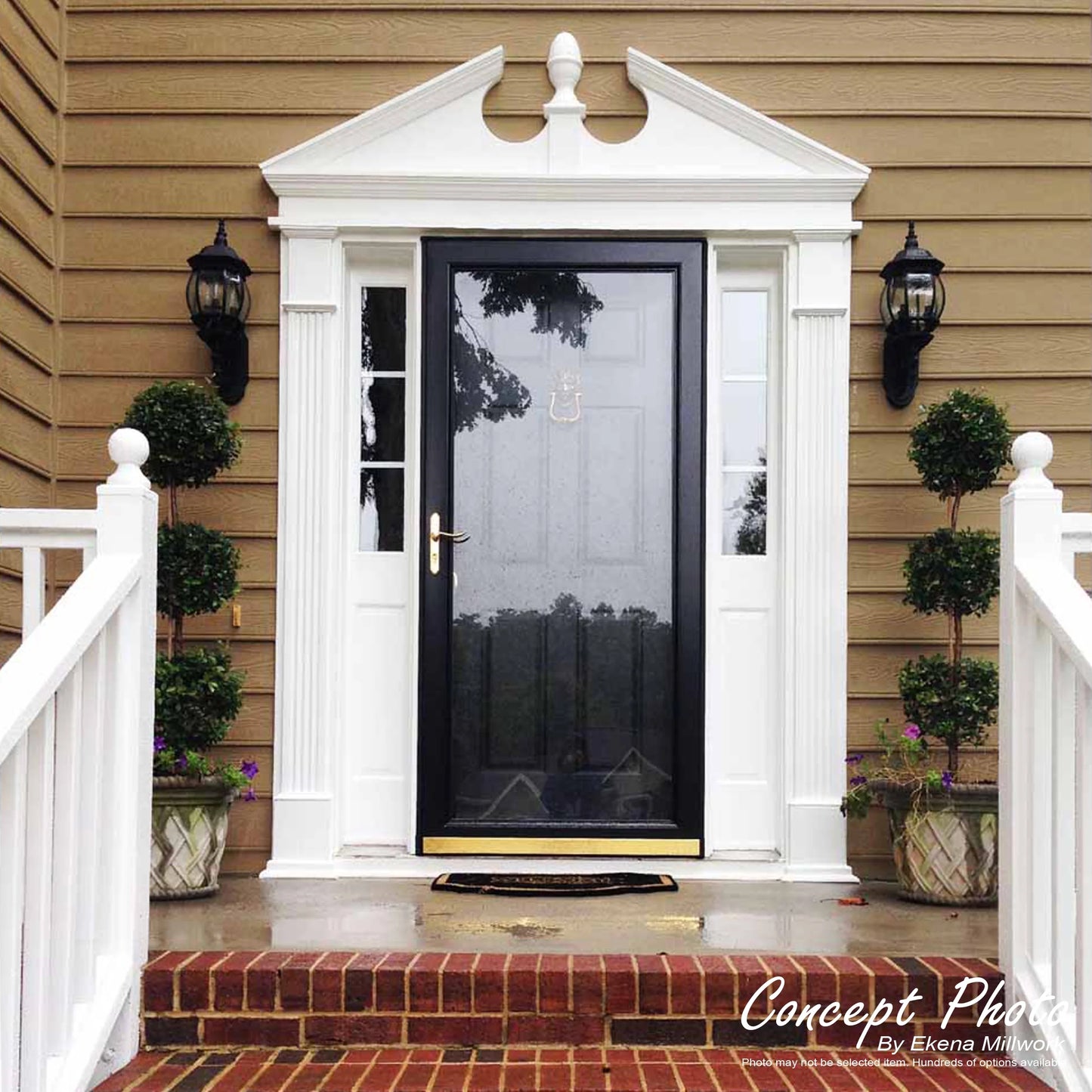 Ekena Millwork 42"W x 10-1/2"H x 2-3/4"P (Pitch 6/12) Acorn Architectural Grade PVC Pediment (Acorn Ships Unattached in Box)