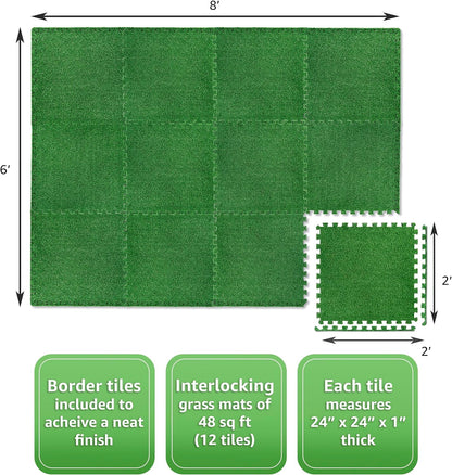 Sorbus 48sq ft Plastic interlocking Floor Tiles, 12-Tile