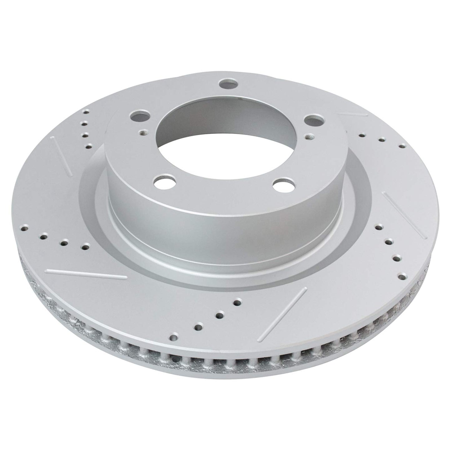TRQ Brake Rotor Drilled Slotted Zinc Coated & Ceramic Pad w/Hardware Front & Rear