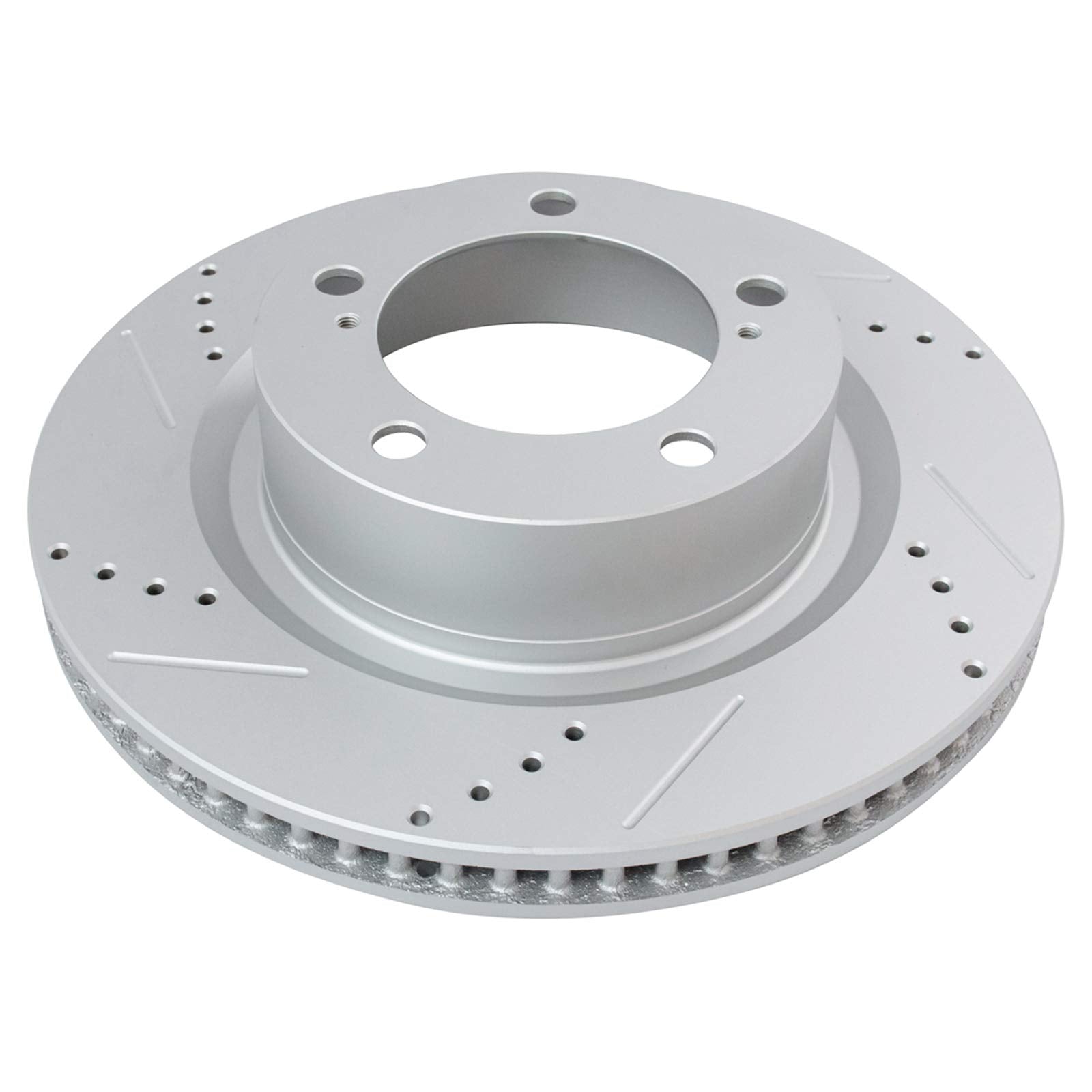 TRQ Brake Rotor Drilled Slotted Zinc Coated & Ceramic Pad w/Hardware Front & Rear