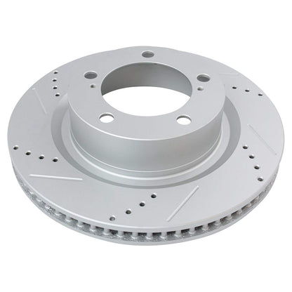 TRQ Brake Rotor Drilled Slotted Zinc Coated & Ceramic Pad w/Hardware Front & Rear