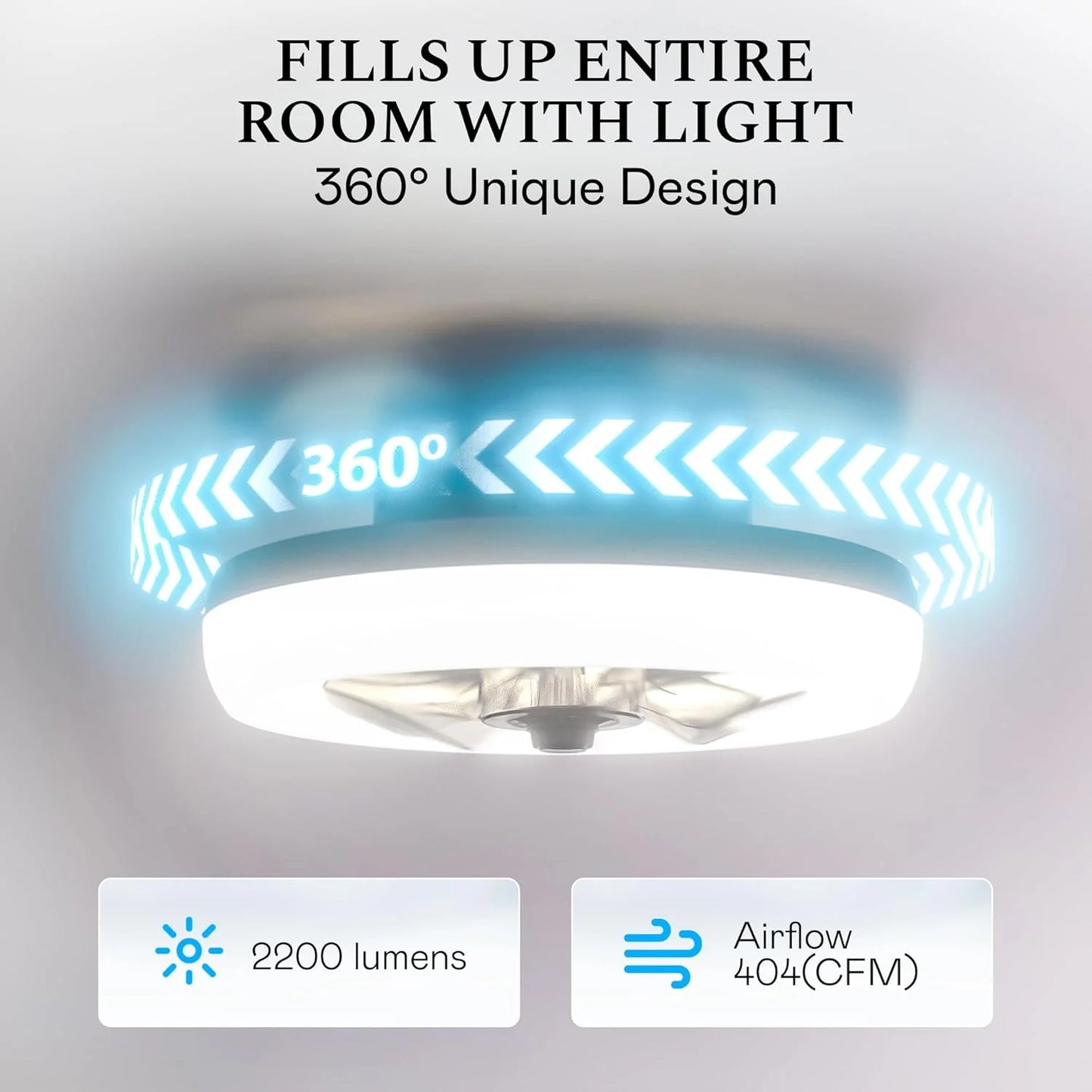 CannonX 14? Low Profile Ceiling Fans with Lights and Remote, Modern Fandelier Ceiling Fan with Light, 6 Speeds, 3 Lighting Modes 3500K-5500K, Flush Mount for Bedroom, LED 2200 Lumens