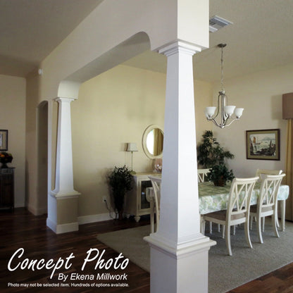 Ekena Millwork 08"W x 06'H Craftsman Classic Square Non-Tapered, Smooth Column, Prairie Capital & Prairie Base