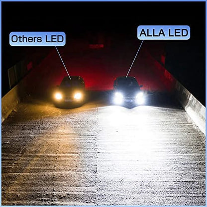 Alla Lighting 12000 Lumens HB3 9005 LED Headlights Bulbs, 6500K Xenon White, Xtreme Super Bright High Beam or Low Beam Conversion Kits Replacement