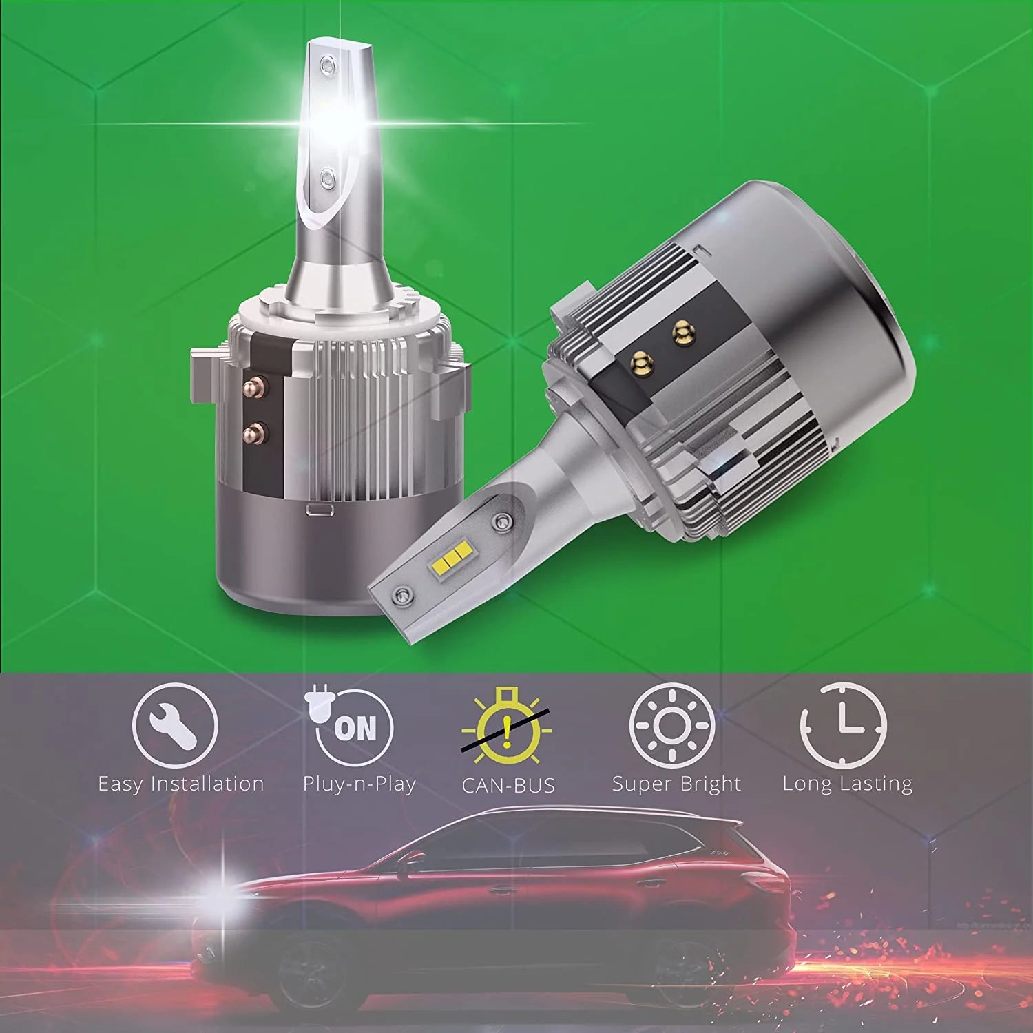 Alla Lighting Customized H7 LED Headlight Bulbs Low Beam Headlights Conversion Kits Bulbs for Volkswagen VW Passat, Golf, GTI, Tiguan, Plug-n-Play, 6000K Xenon White