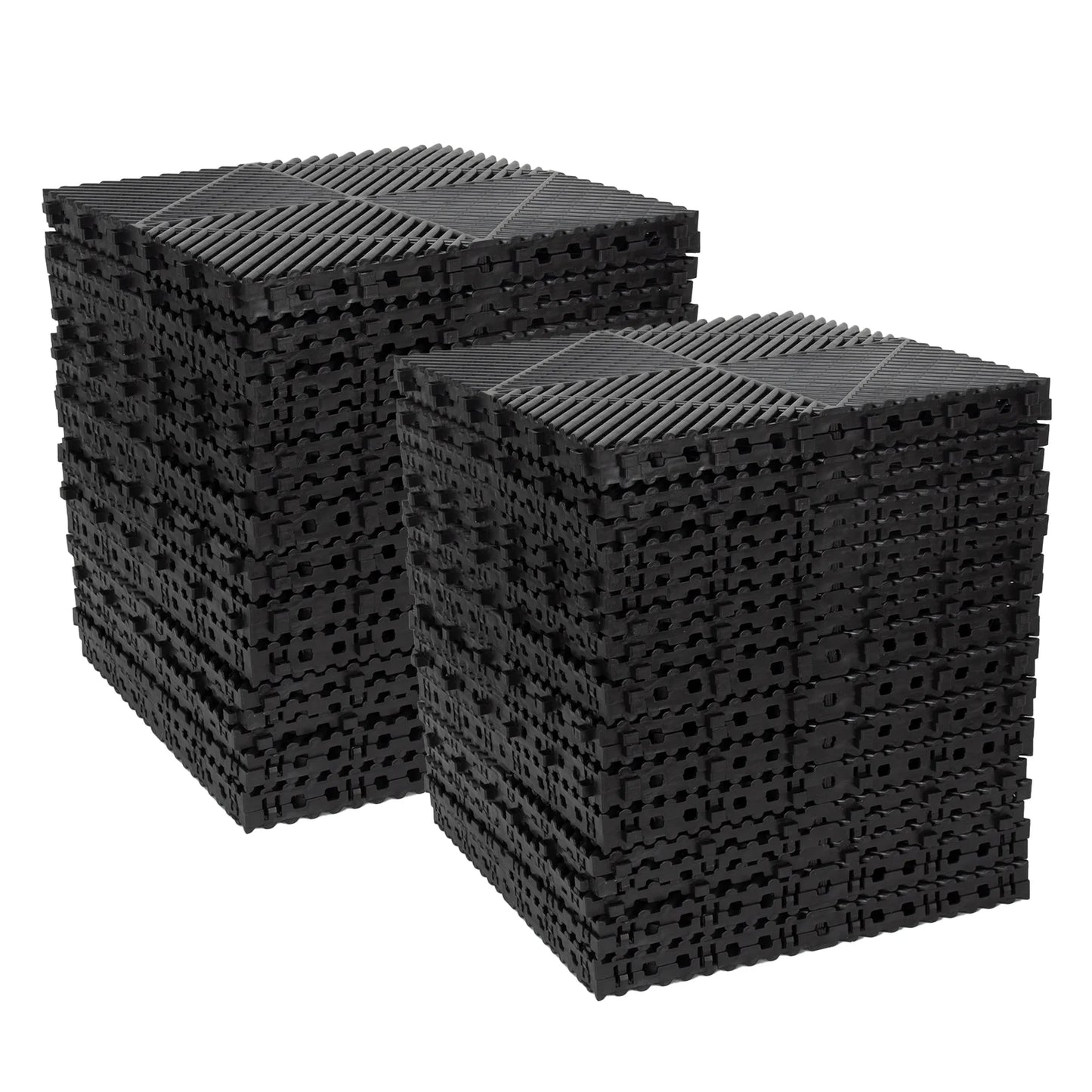 Garage Floor Tiles Interlocking 15.75x15.75 in 50pcs Garage Flooring Tiles Black