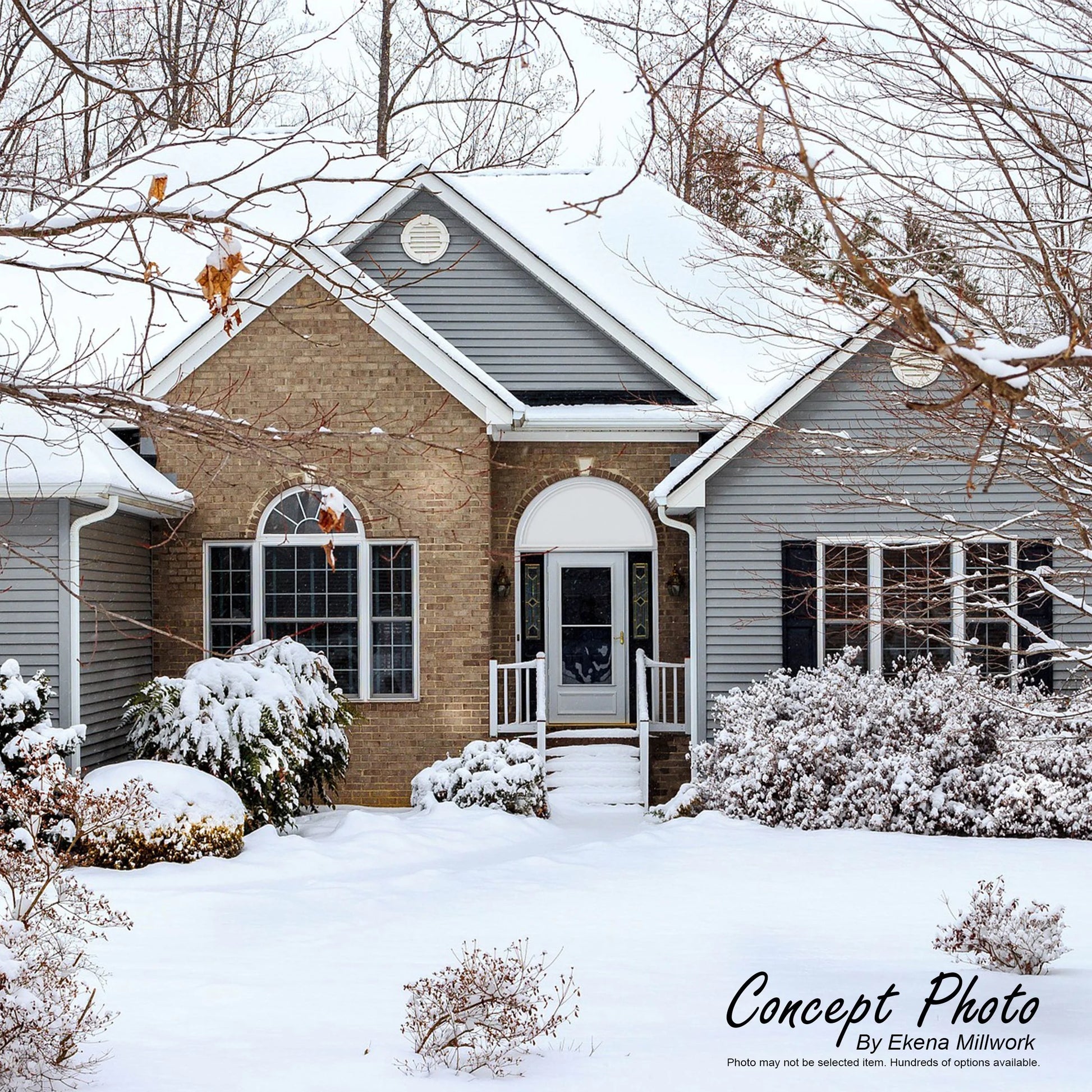 Ekena Millwork 52"W x 13"H x 2-3/4"P Rams Head Architectural Grade PVC Pediment (Urn Ships Unattached in Box)