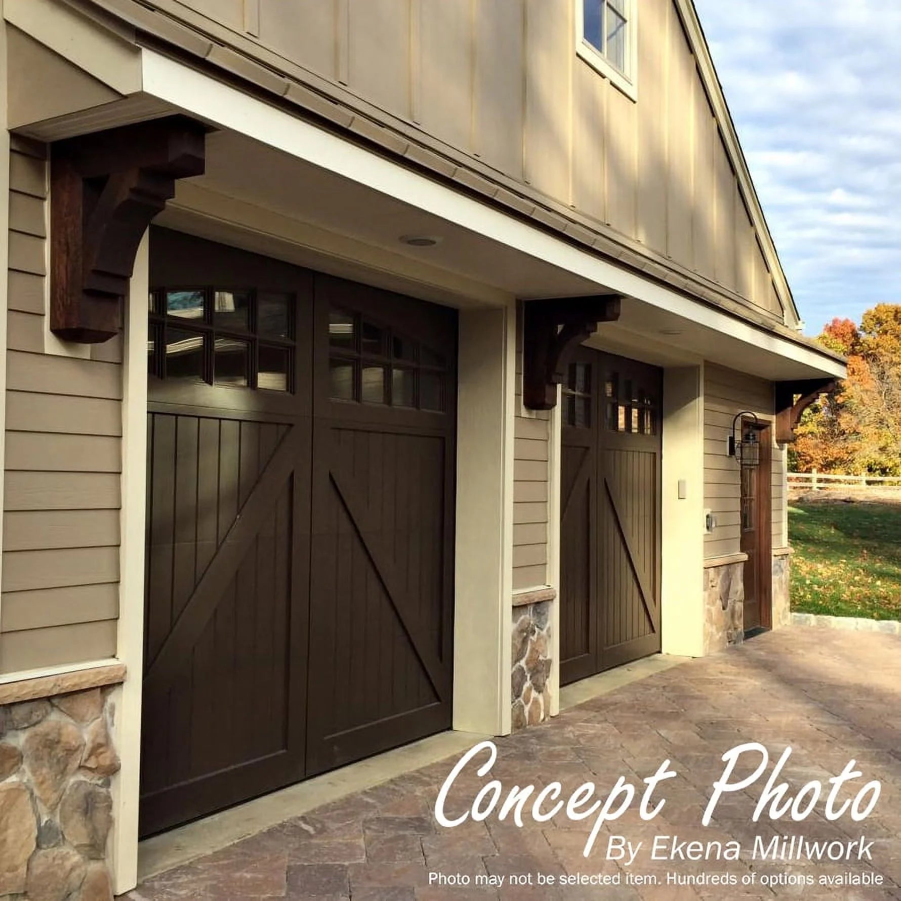 Ekena Millwork 3 1/2"W x 22"D x 30"H Merced Craftsman Smooth Bracket, Douglas Fir