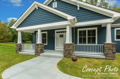 Ekena Millwork 08"W x 06'H Craftsman Classic Square Non-Tapered, Smooth Column, Prairie Capital & Prairie Base