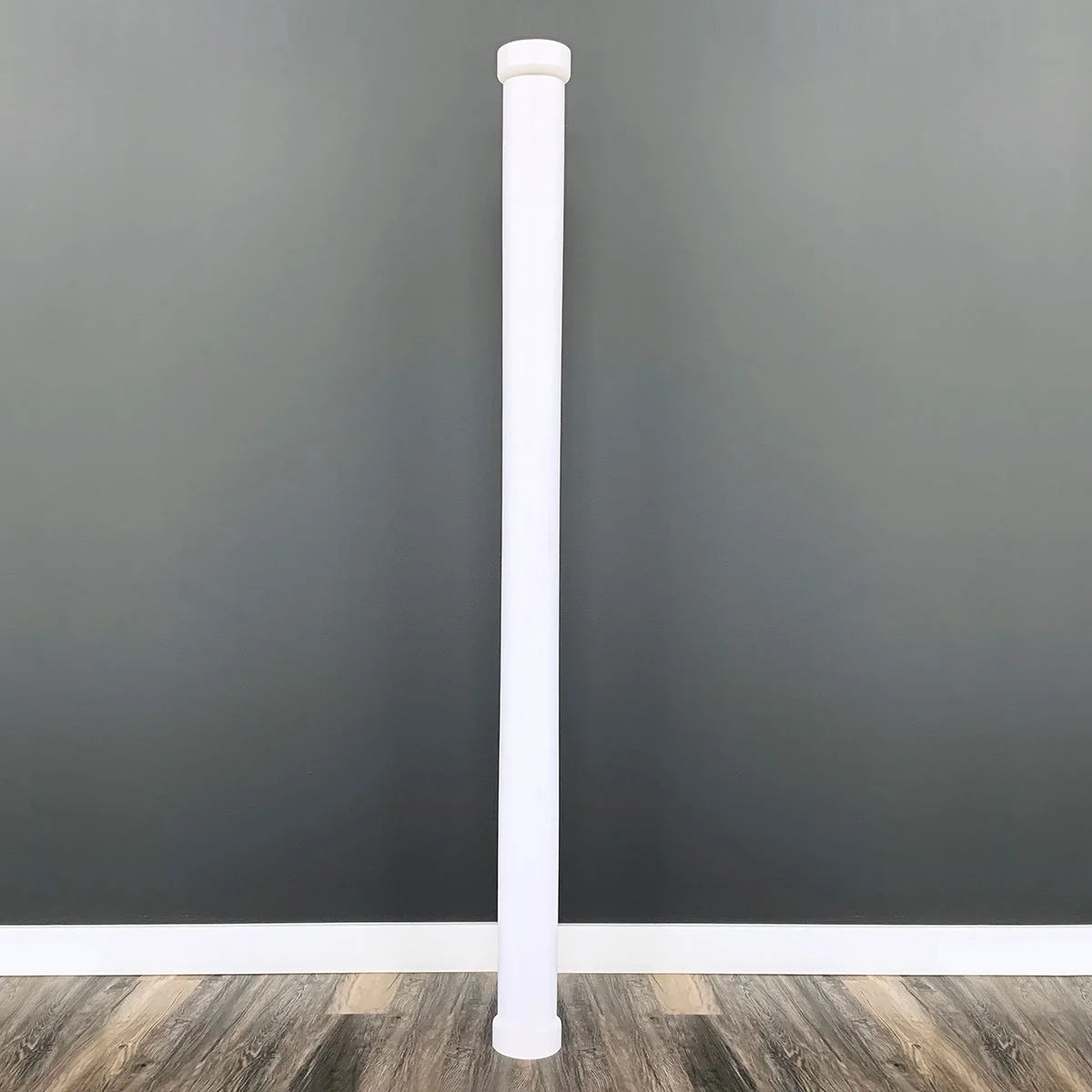 5" x 94" PVC Lally Column Cover with Standard Cap & Base (Wraps round columns up to 4" in diameter)