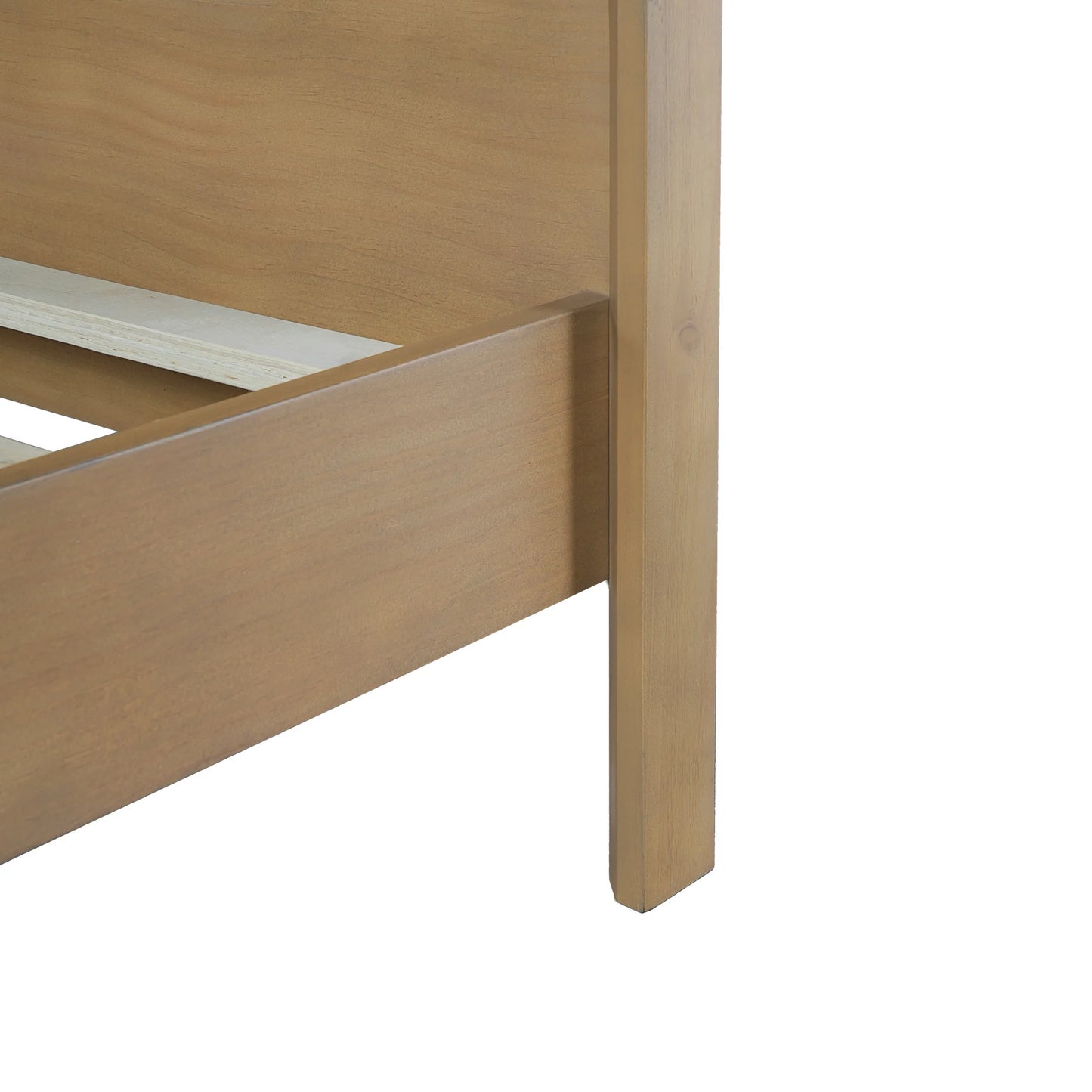 Christopher Knight Home King Size Bed Frame with Headboard, Solid Wood Platform Bed, Earthy Khaki