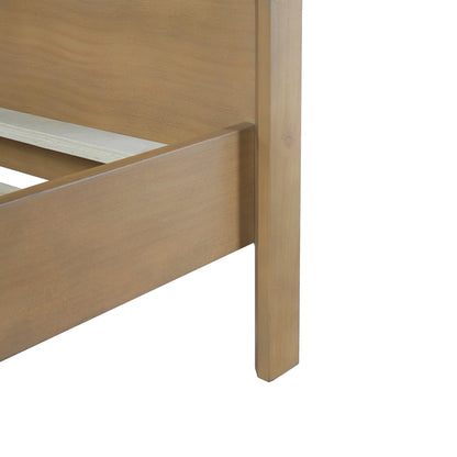 Christopher Knight Home King Size Bed Frame with Headboard, Solid Wood Platform Bed, Earthy Khaki