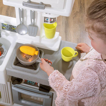Step2 Downtown Delights Plastic Play Kitchen with 24 Piece Play Set