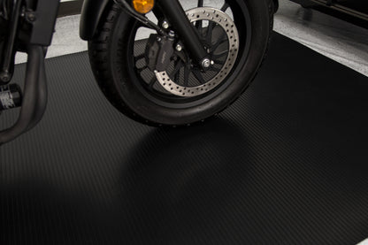 G-Floor 5' x 10' Ribbed Motorcycle Mat - Midnight Black