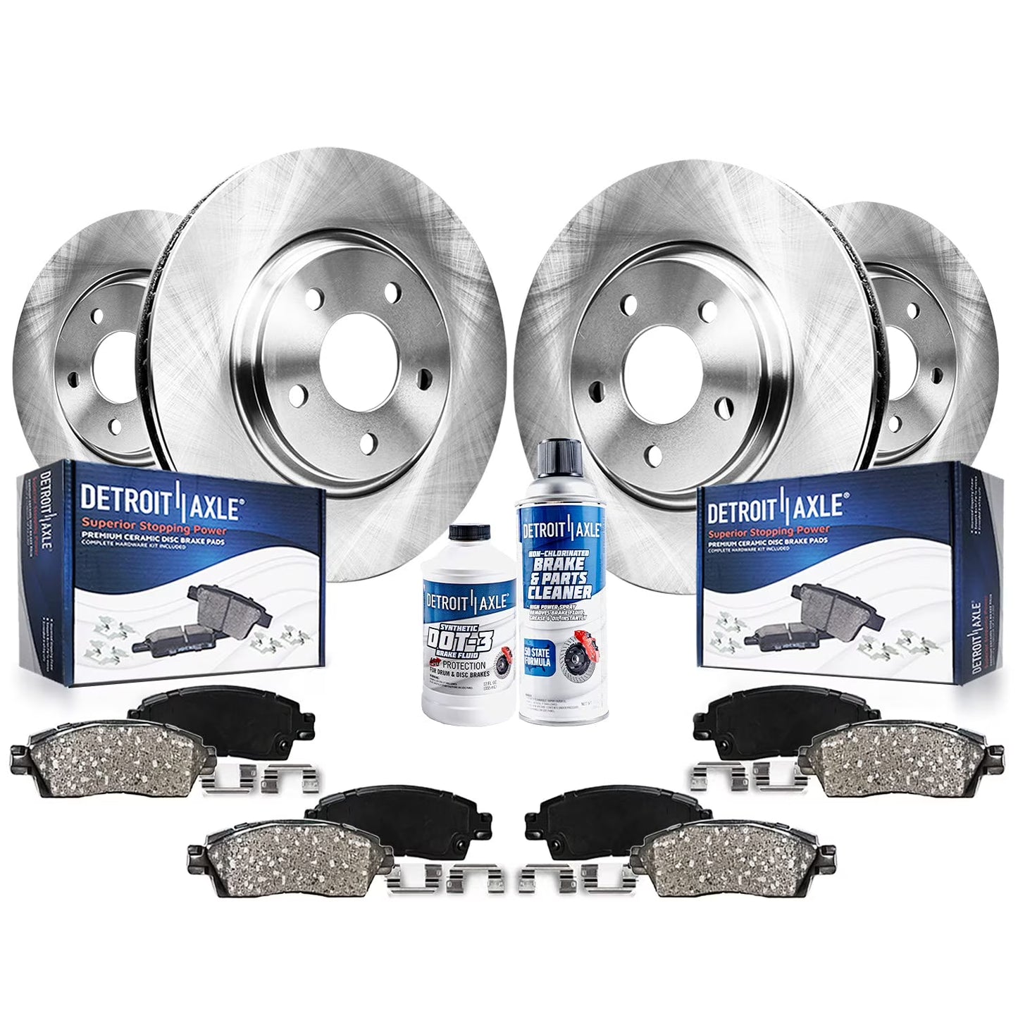 Detroit Axle - Brake Kit for 2019 2020 2021 Subaru Forester, Disc Brake Rotors Ceramic Brakes Pads with Hardware Replacement : 12.44" inch Front and 11.22" inch Rear Brake Rotors