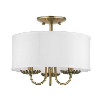 42987-33-Livex Lighting-Brookdale - 3 Light Semi-Flush Mount In Transitional Style-11 Inches Tall and 13 Inches Wide-Soft Gold Finish