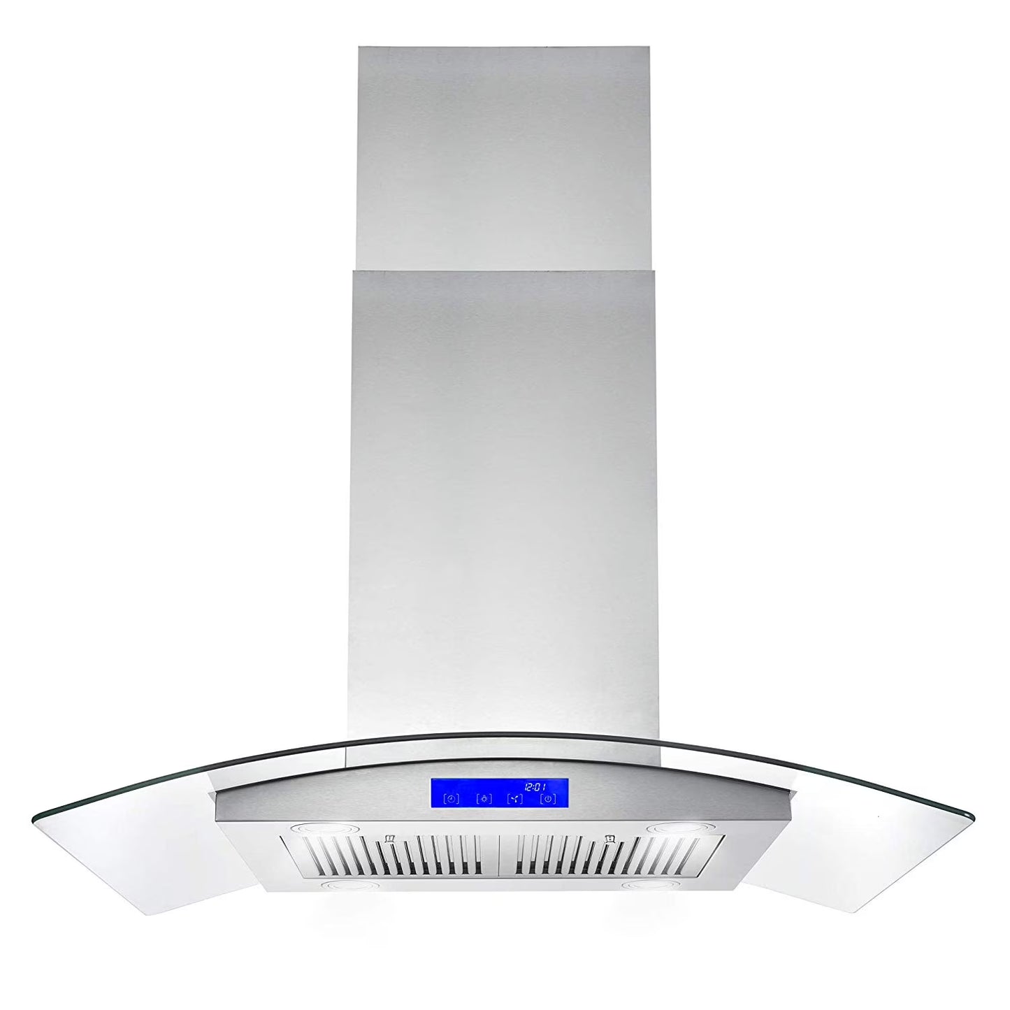 Cosmo 30 in. Ducted Island Range Hood in Stainless Steel with LED Lighting and Permanent Filters
