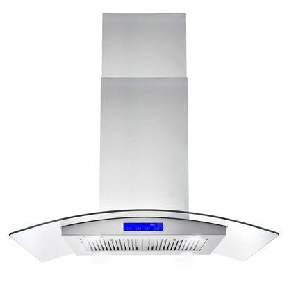 Cosmo 30 in. Ducted Island Range Hood in Stainless Steel with LED Lighting and Permanent Filters