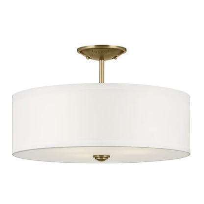 43692NBR-Kichler Lighting-Shailene - 3 Light Semi-Flush Mount - 18 inches wide-Natural Brass Finish