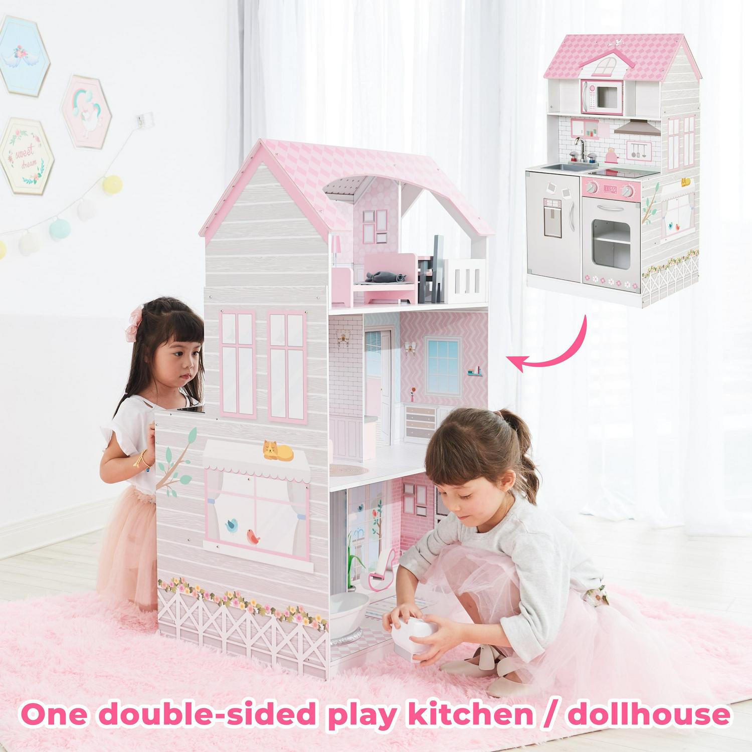 Teamson Kids Wonderland Ariel 2-in-1 Dollhouse/Play Kitchen Set