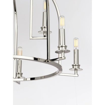 P400187-031-Progress Lighting-Seneca - Chandeliers Light - 9 Light in Farmhouse style - 30 Inches wide by 20.88 Inches high-Black Finish