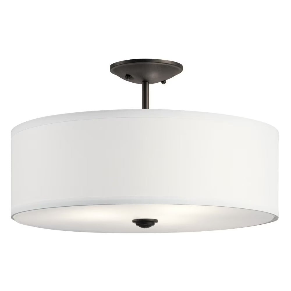 43692NBR-Kichler Lighting-Shailene - 3 Light Semi-Flush Mount - 18 inches wide-Natural Brass Finish