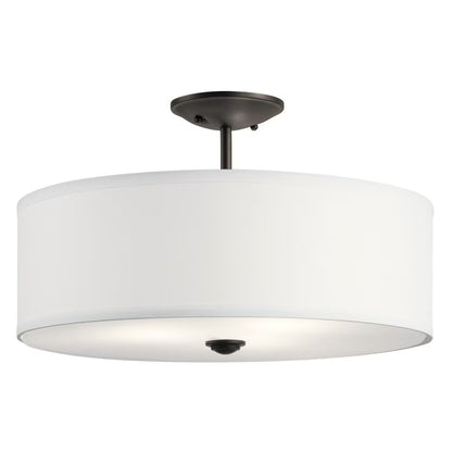 43692NBR-Kichler Lighting-Shailene - 3 Light Semi-Flush Mount - 18 inches wide-Natural Brass Finish