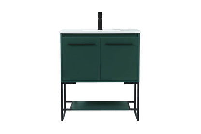 Elegant Lighting Vf42530m Sloane 30" Free Standing Single Basin Vanity Set - Green
