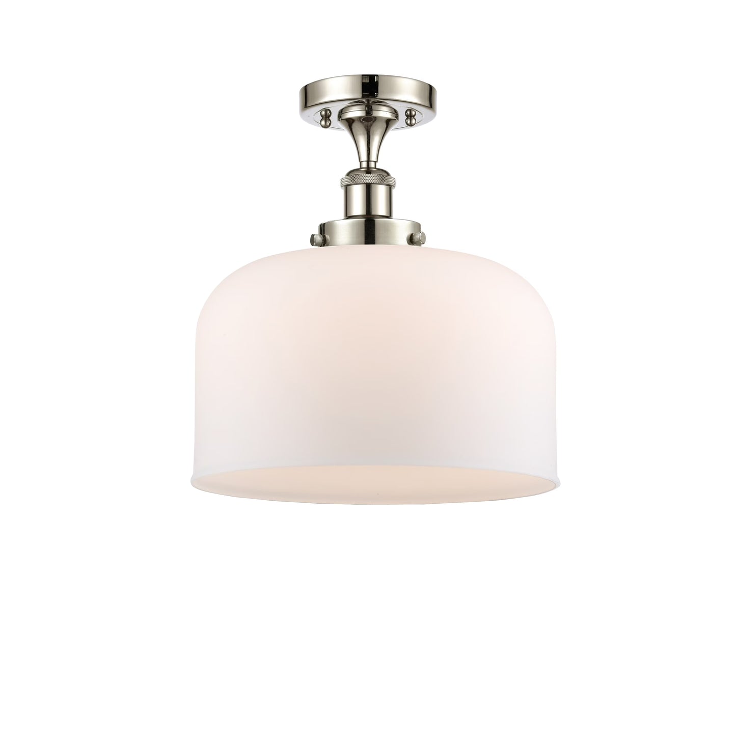 Innovations Lighting Ballston Urban Bell - 1 Light 12" Semi-Flush Mount Brushed Brass/Matte White