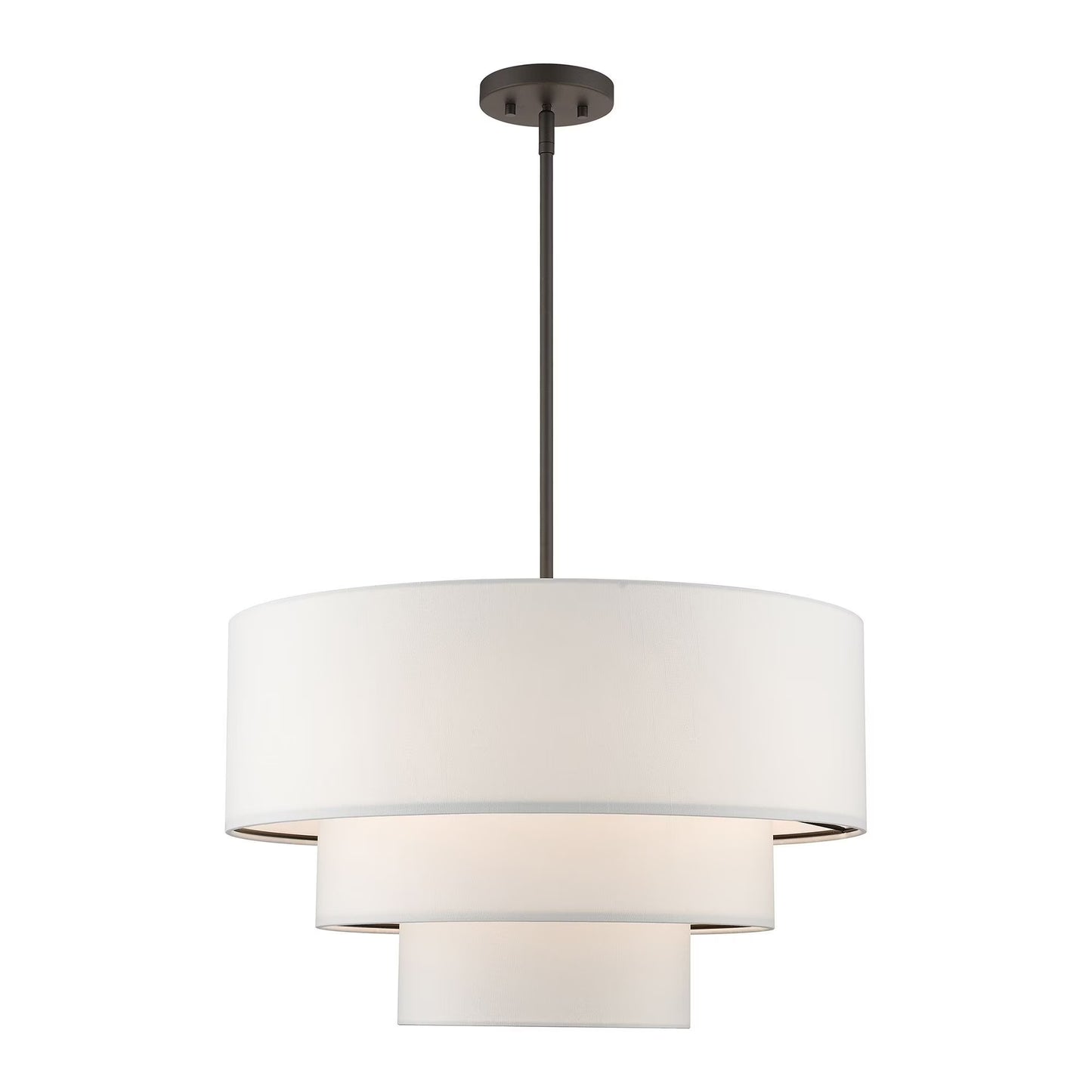 55914-91-Livex Lighting-Carrington - 4 Light Pendant In Mid-Century Modern Style-22.5 Inches Tall and 23 Inches Wide-Brushed Nickel Finish