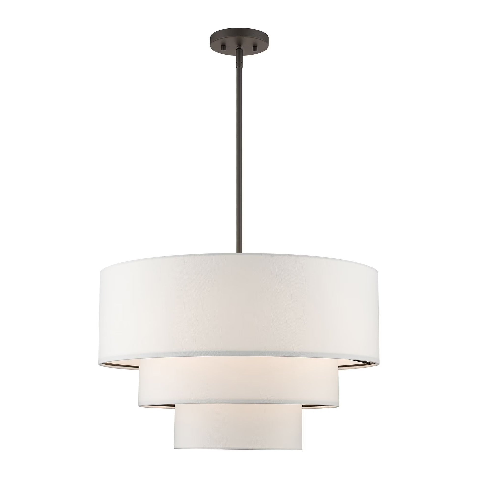 55914-91-Livex Lighting-Carrington - 4 Light Pendant In Mid-Century Modern Style-22.5 Inches Tall and 23 Inches Wide-Brushed Nickel Finish