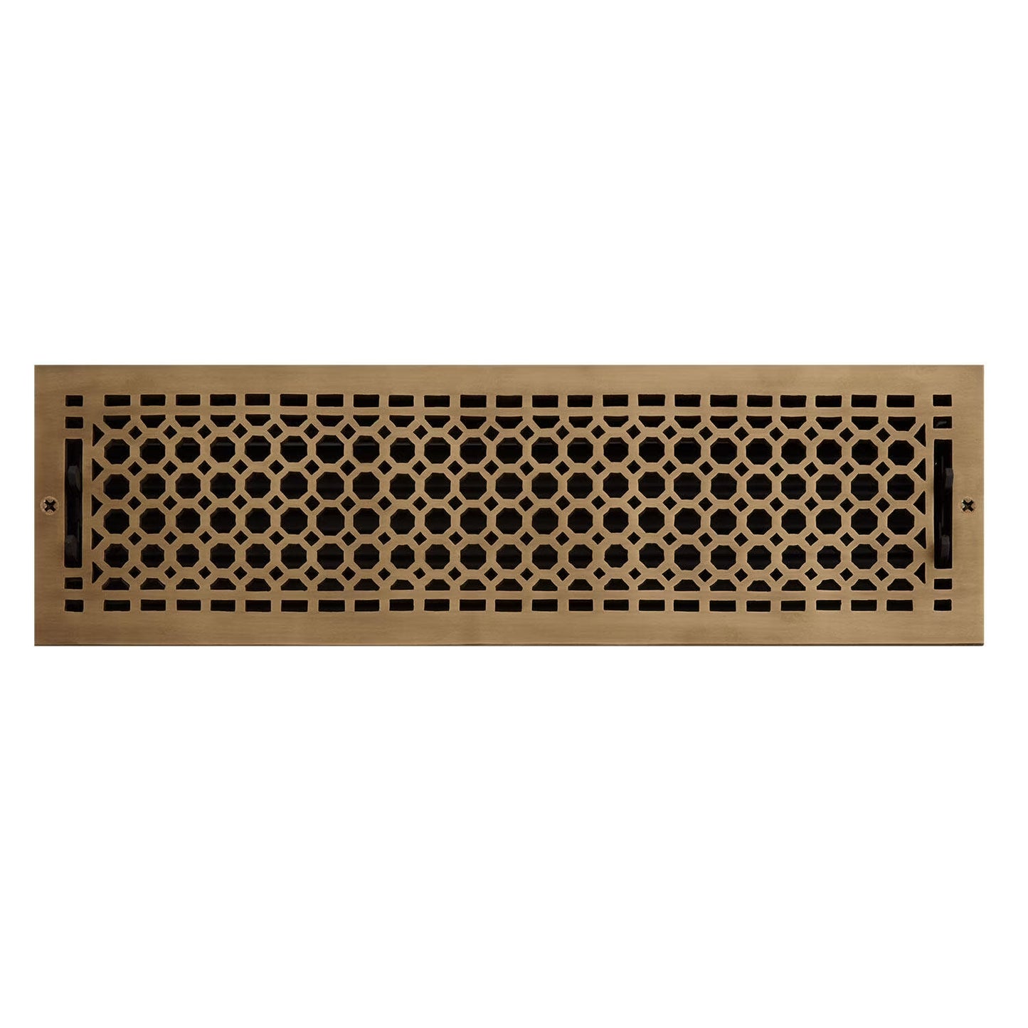 Signature Hardware SH551177AB HV-1016-630-AB Brass Wall Pre-Drilled Register w/Damper - 6" x 30" - Antique Brass