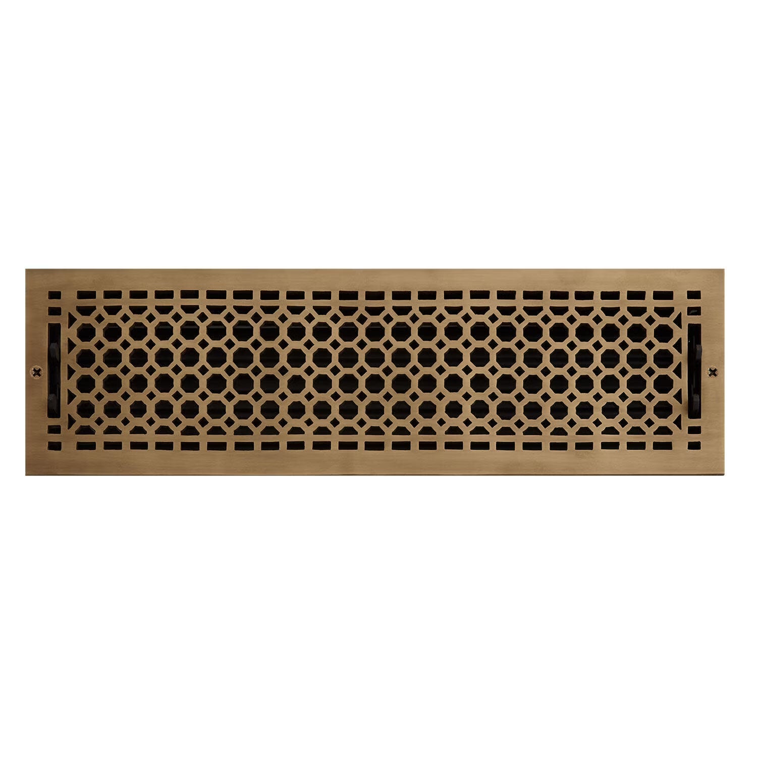 Signature Hardware SH551177AB HV-1016-630-AB Brass Wall Pre-Drilled Register w/Damper - 6" x 30" - Antique Brass