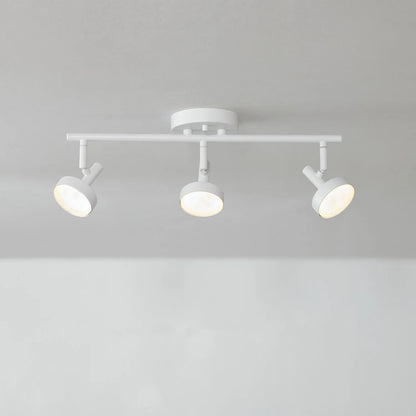 Globe Electric 19" 3-Light 22W Dimmable LED Matte White Track Lighting, Frosted Diffusers, 91004408